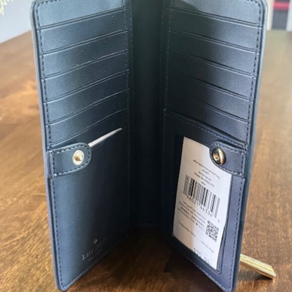 Kate Spade Tennis Toss Large Slim Bifold Wallet - Blazer Blue Tennis Balls KF497 - Picture 4 of 7